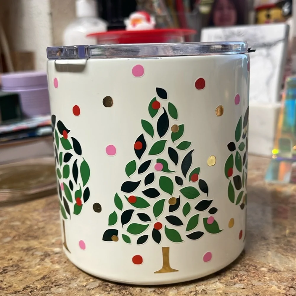 Kate Spade Stainless Steel Coffee Mug in Evergreen Confetti Dot